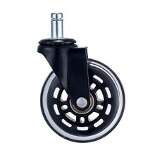 透明脚轮插杆pu办公椅家具轮静音耐磨滚轮轱辘3寸万向静音轮