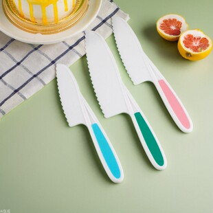 Plastic fruit knife utensils do not hurt hands kindergarten early education children's toys kitchen knife suit fruit three-piece set