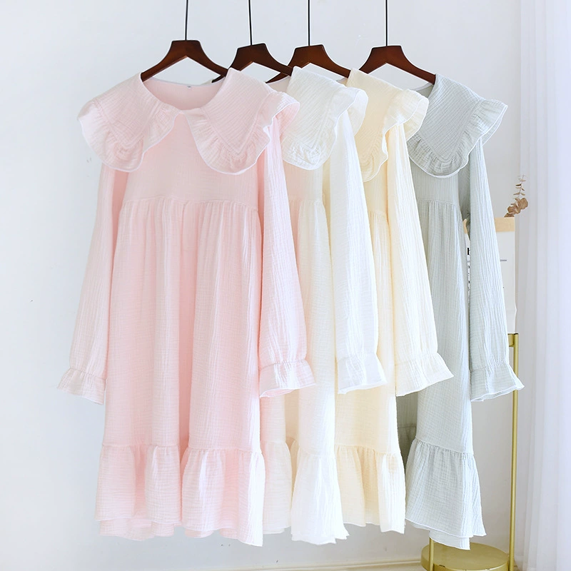 Pijama, марлевая летняя блуза с длинным рукавом, тонкая юбка, корейский стиль, плюс размер