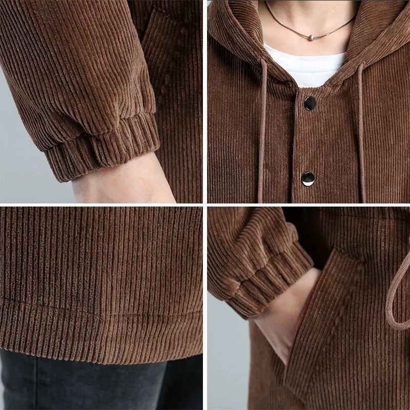 Вельветовая куртка для отдыха, тренчкот с капюшоном, 2020, осень, plus size