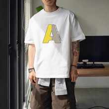 230g重磅纯棉T恤男生衣服2025新款男装简约潮牌印花短袖t恤打底衫