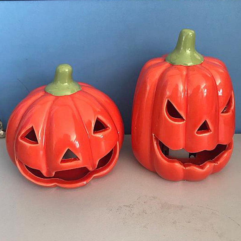 Halloween lámpara de calabaza cerámica fantasma calabaza calavera piezas colgantes creativas hueco decoración calabaza festival de cosecha