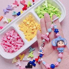アクリル塗装穿孔かわいいクリップストレートビーズDIYバッグ掛け携帯電話チェーン材料アクセサリービーズ