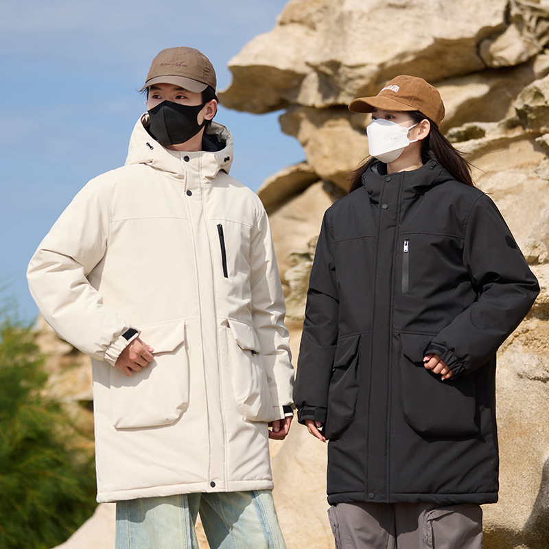 2024新款秋冬男女同款连帽高峰滑雪户外保暖中长款棉衣长款滑雪服