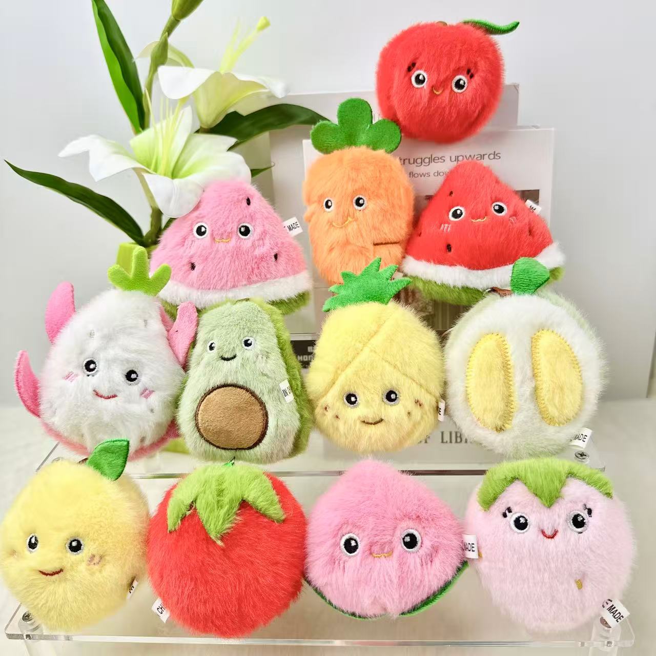 欧貂系列蔬菜水果派对毛绒玩具钥匙扣挂件玩偶精品娃娃机厂家批发