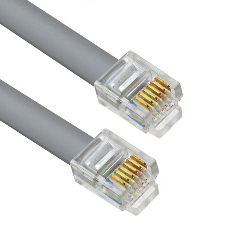 Manufacturer Wholesale Rj12 Six-Core Flat Telephone Cable Rj11 Pure Copper 6P6C Crystal Head Connection Cable 0.3m Manufacturer Wholesale Rj12 Six-Core Flat Telephone Cable Rj11 Pure Copper 6P6C Crystal Head Connection Cable 0.3m