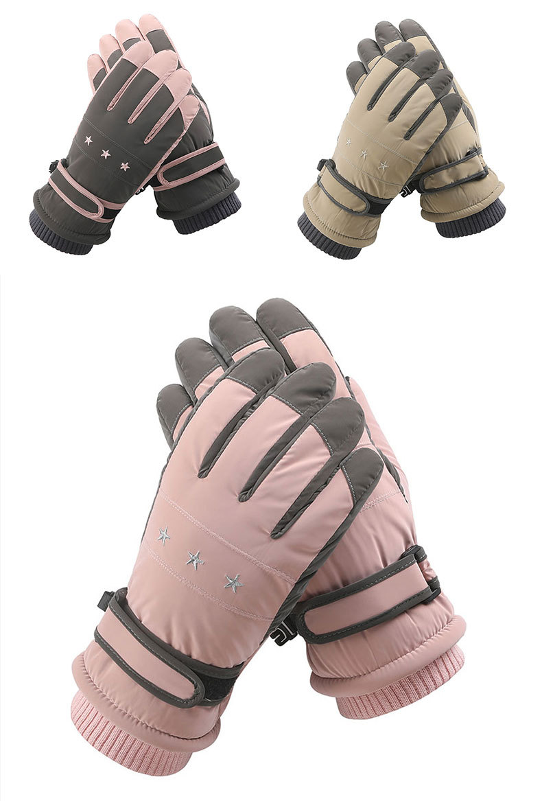 Winterskifahren winddicht Sport Anti-Fall Radfahren Outdoor Y9 süße warme geteilte Finger dicke Handschuhe_voghion.com