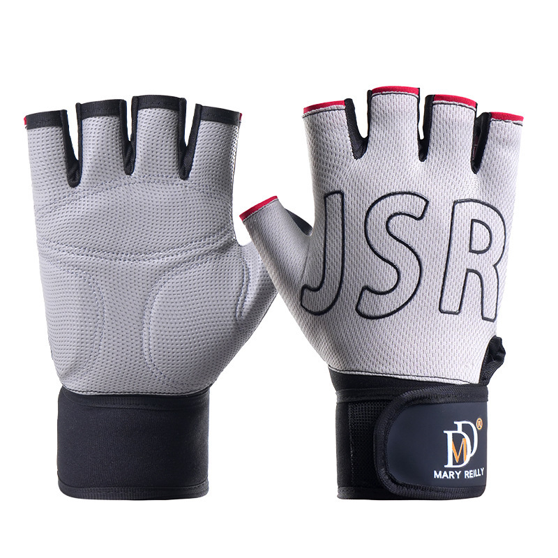 Guantes de fitness para bicicletas al aire libre antideslizantes protectores respirables de un solo cuello de entrenamiento guantes de bicicleta de medio dedo