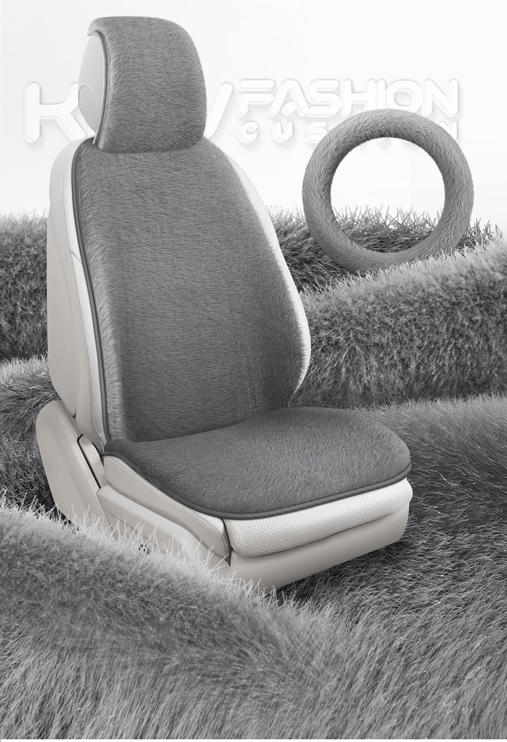 Winter New Plush Imitation Mink Velvet Warm Car Seat Cushion Fleece-Lined Thickeneded Anti-Slip Universal Car Seat Cushion Multi-Piece Set