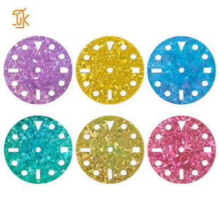 Odm Design Custom 28.5mm Dial Ice Crystal Titanium Material Anodizing Process Watch Accessories Dial Literal