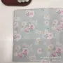 手工碎花简约青色面料