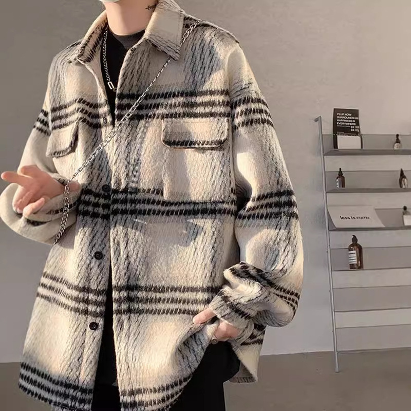 Maillard Woolen Jacket Men's Spring and Autumn Casual Chanel Style Plaid Jacket High-end Feeling Ruffian Handsome Clothes Autumn