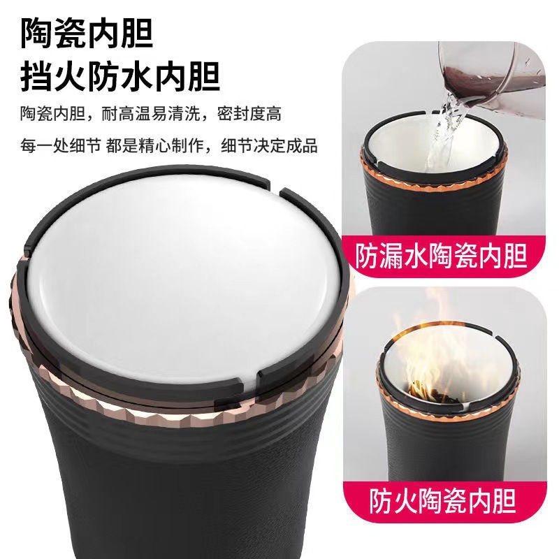Car Ashtray Creative Stylish Large Atmospheric Multi-Functional Air Outlet with Light and Cover Ceramic Liner Car