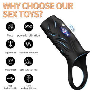 Amazon Explosions Precision Lock Ring Penis Exerciser Men's Anti-fire Wolf Warrior Vibe Ring Men's and Women's Co-seismic Flirting