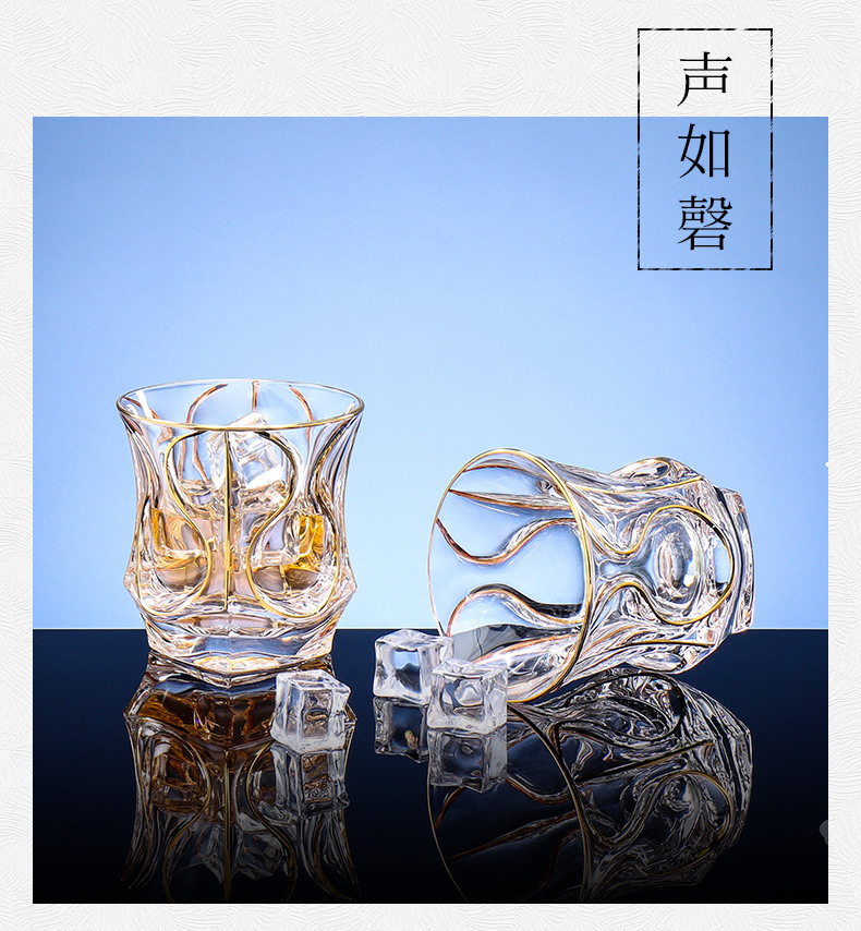 European crystal liquor whiskeyset with gold重金烈酒洋酒杯欧式威士忌酒杯套装详情6