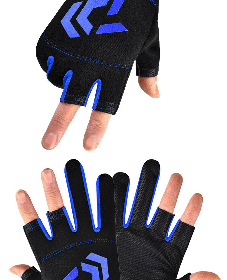 钓鱼手套露三指男女防滑防护户外运动骑行垂钓半指手套