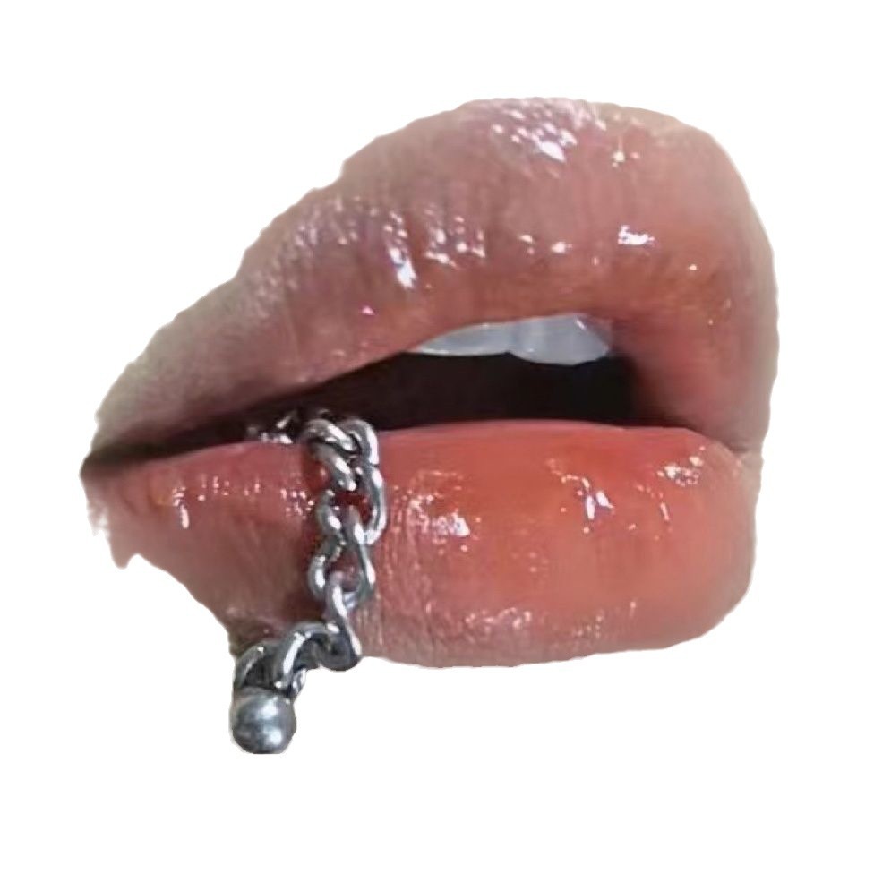 Chain Stud Lip Ring Detachable Titanium Steel Unisex Jewelry_voghion.com