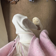 针织休闲裤女高腰阔腿裤女云朵休闲软糯松紧腰设计感针织直筒长裤