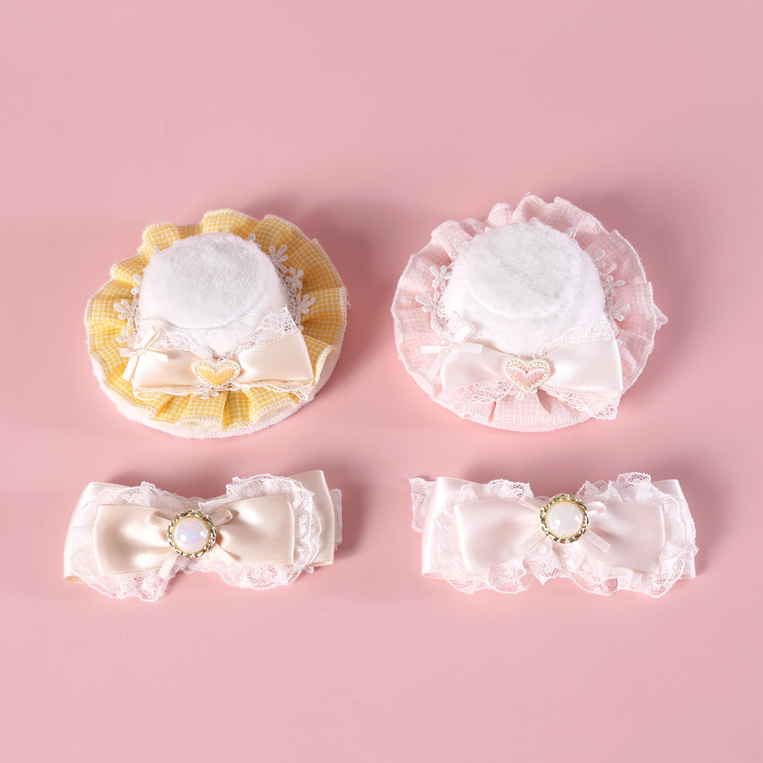 Mascotas de pelo corto gatos perros aristocráticos encaje arco sombrero princesa retro corbata abi accesorios gatos tocadillos de boda