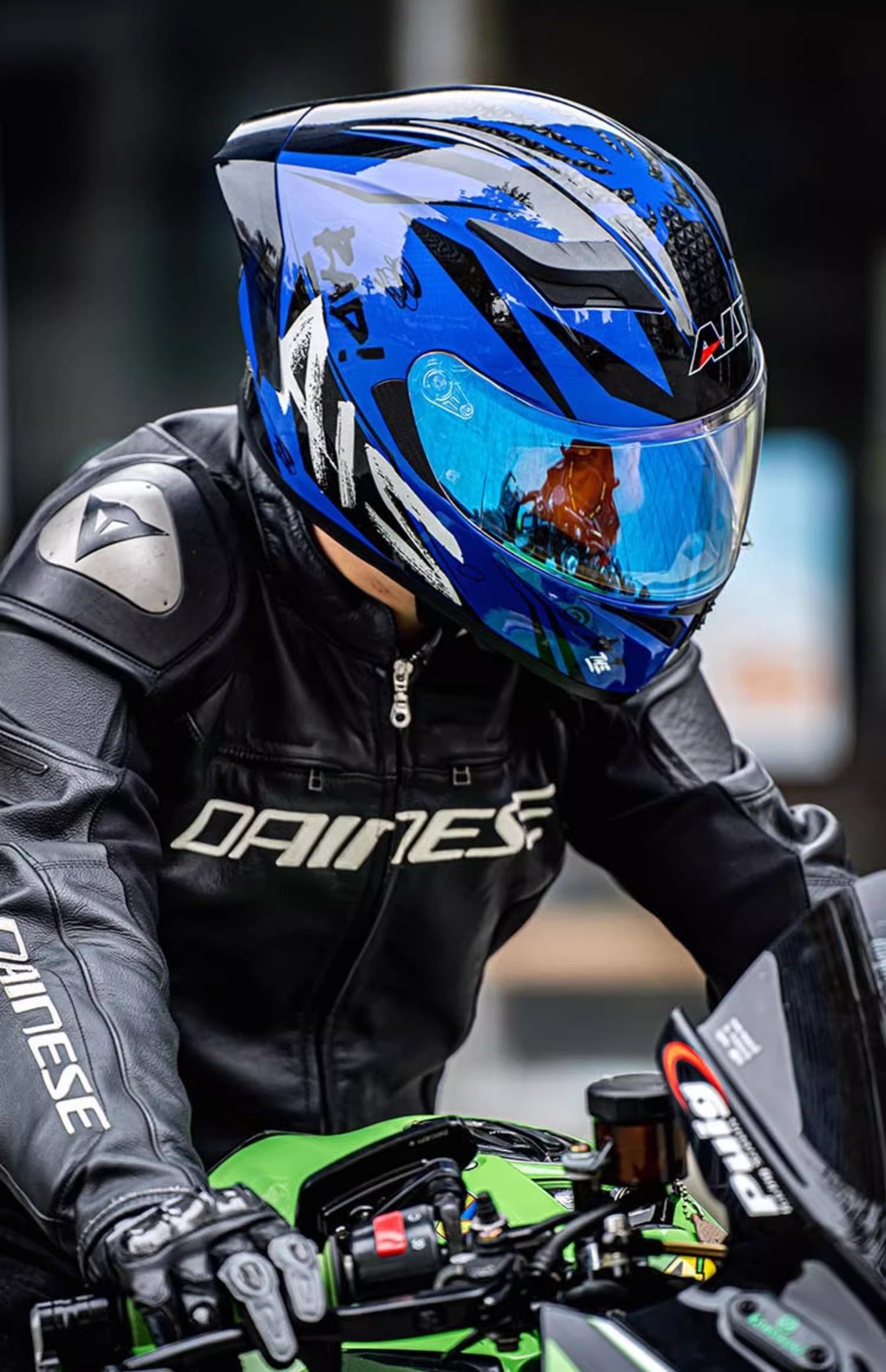 Ai Shi Helmet Motorcycle Full Helmet Electric Motorcycle Men's Big Head Circumference Four Seasons Motorcycle plus size Safety Helmet 3C