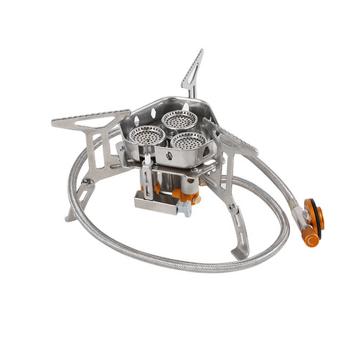 Outdoor three-head stove, catalytic stove, outdoor gas stove, portable powerful fire stove, gas stove, outdoor camping complete set