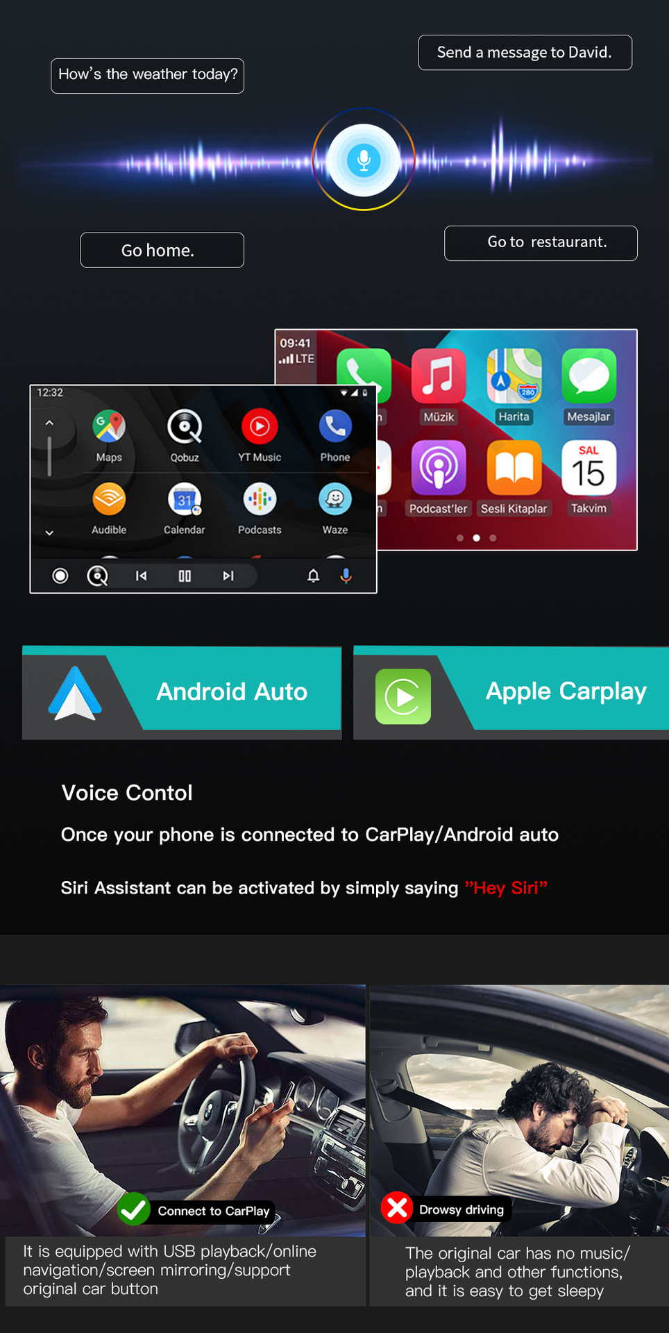 Suitable for Mercedes-Benz Upgrade Decoding Module Ntg4.5 4.7 5.0 Wireless Carplay/Hicar/Android Auto