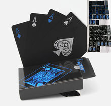 魔术扑克牌黑色塑料扑克桌演出活动卡片魔术外贸扑克牌纸牌学校