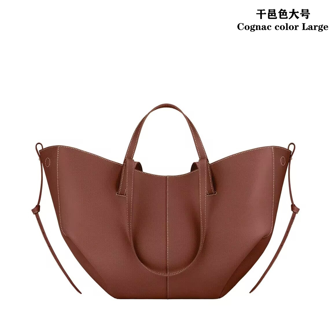 现货秒发polene翅膀包真皮Cyme单肩腋下包小众法式大容量托特包 - Thumbnail 10