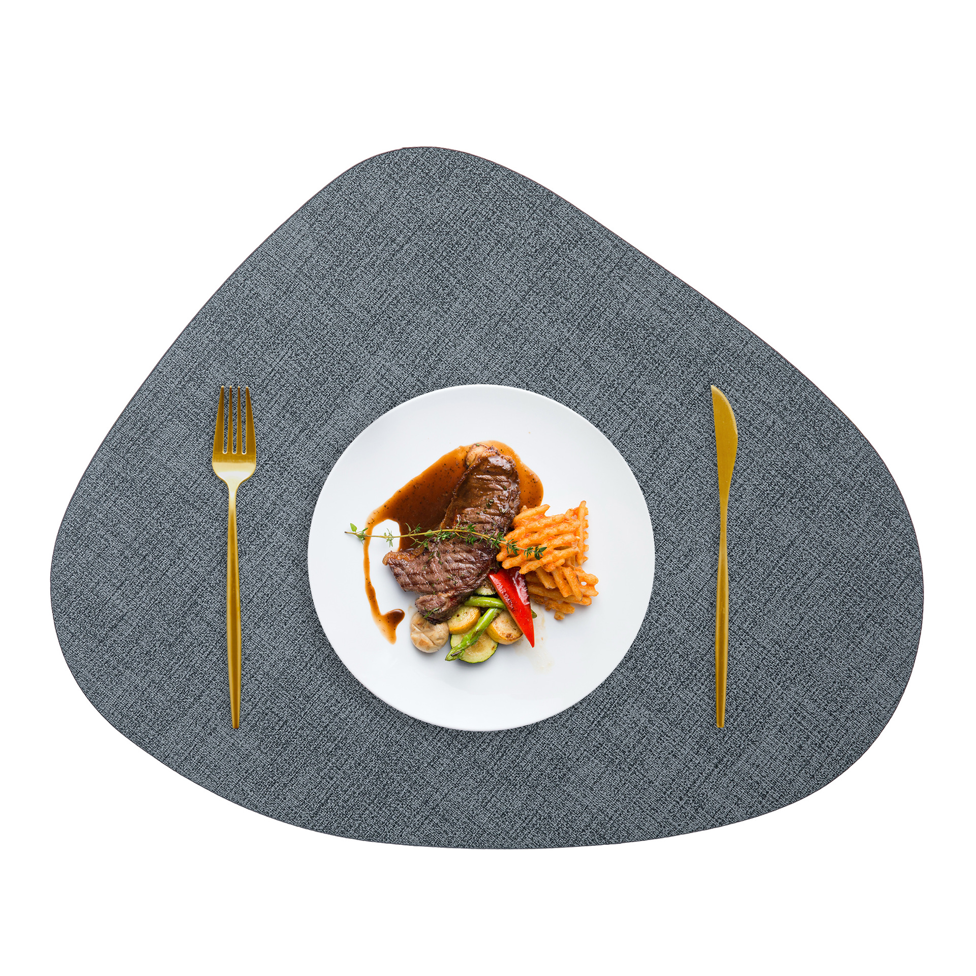 Manteles Individuales japoneses transfronterizos de tela en forma de gota, tapetes para platos impermeables y a prueba de aceite, tapetes aislantes para mesa, alfombrillas aislantes de pu para el hogar