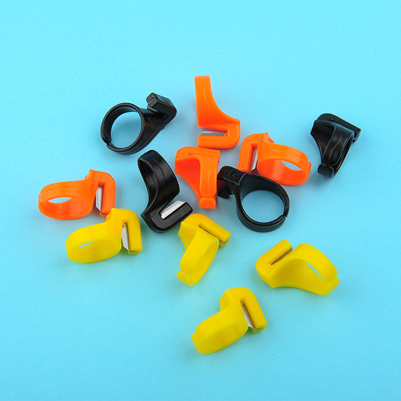 Cuchillo de anillo, juego de herramientas de costura, cuchillo de dedo, embalaje textil, cuerda de corte, cuchillo de dedo, tijera de hilo de plástico, anillo de costura, cortador de hilo