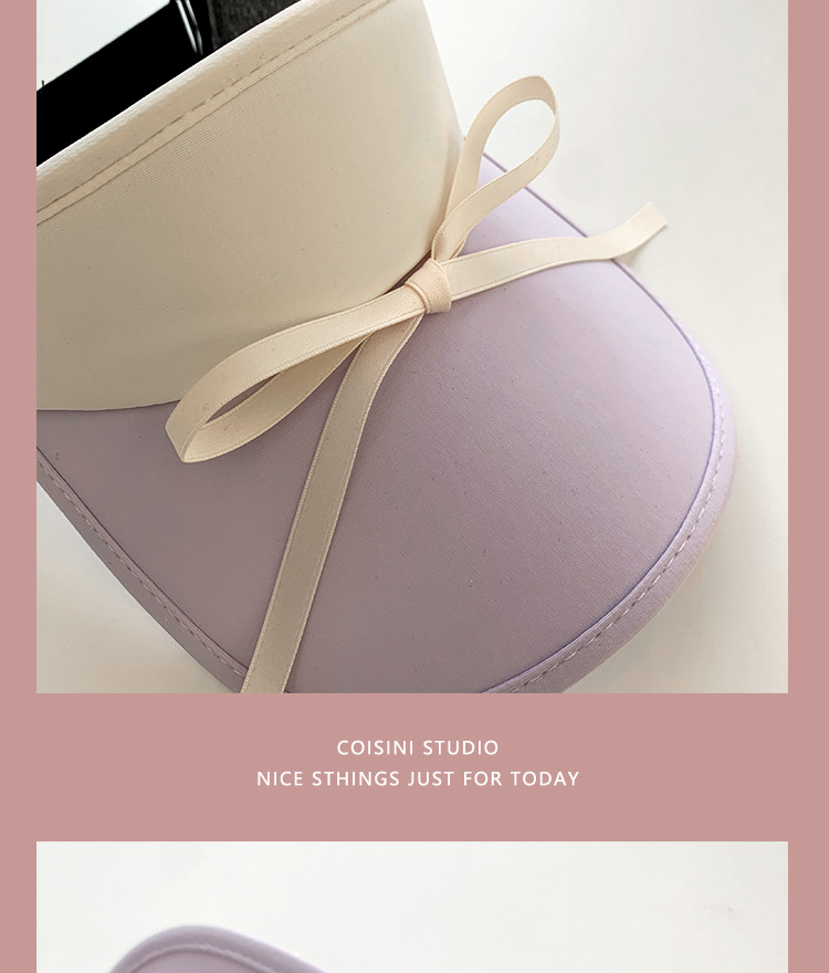 New Sweet Bow Tie with Ice Silk Sunscreen Open Top Hat for Women Summer Sunshade Macaron Color Versatile Big Eaves_voghion.com
