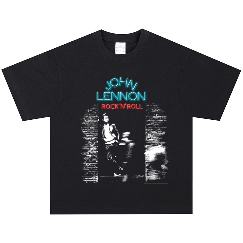 John Lennon T-shirt rock street American retro short-sleeve trendy heavy vintage long-sleeve John Lennon T-shirt rock street American retro short-sleeve trendy heavy vintage long-sleeve