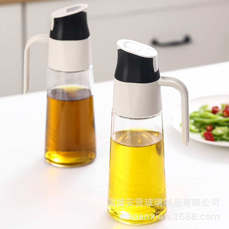 Engrasador automático de apertura y cierre botella de aceite vidrio hogar a prueba de fugas botella de condimento Jar Suministros de cocina