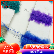 7.8支蜈蚣绒纱双面绒纱线100%尼龙单股天鹅绒羽毛纱羽绒纱特种线