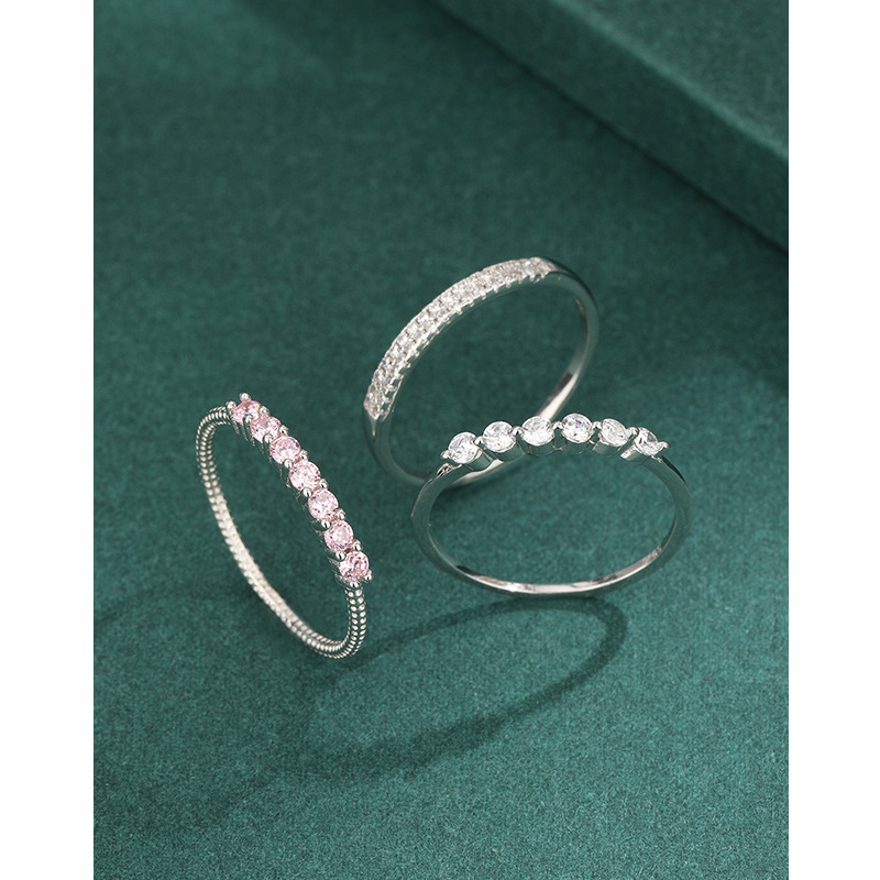 Anillo de diamantes de plata de ley 925 para mujer, lujo ligero, personalidad simple de nicho, anillo de circón, anillo de cola de dedo índice, sentido avanzado