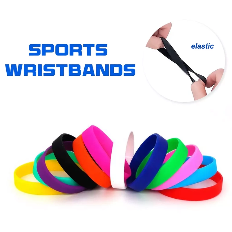 Sports Silicone Bracelet, Solid Color Wristband, Youth Basketball Running Gift, Color Printed Bracelet, Children's Silicone Bracelet