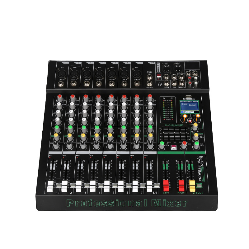 XTUGA 新款6 8路单5段均衡调节带歌曲歌词显示动态LCD屏幕纯台模