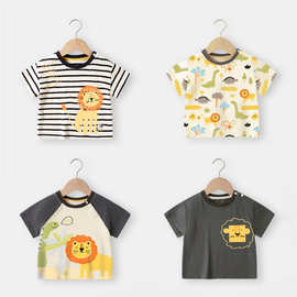 婴儿衣服休闲短袖T恤夏装男童女童宝宝儿童小童夏季半袖上衣潮流