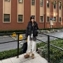 冬季连帽五格泡芙白鸭绒