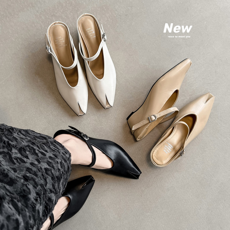 Sandal nữ hở mũi gót nêm cao da bò tăng chiều cao quai ngang — màu đen, màu trắng, màu mơ chi tiết 72
