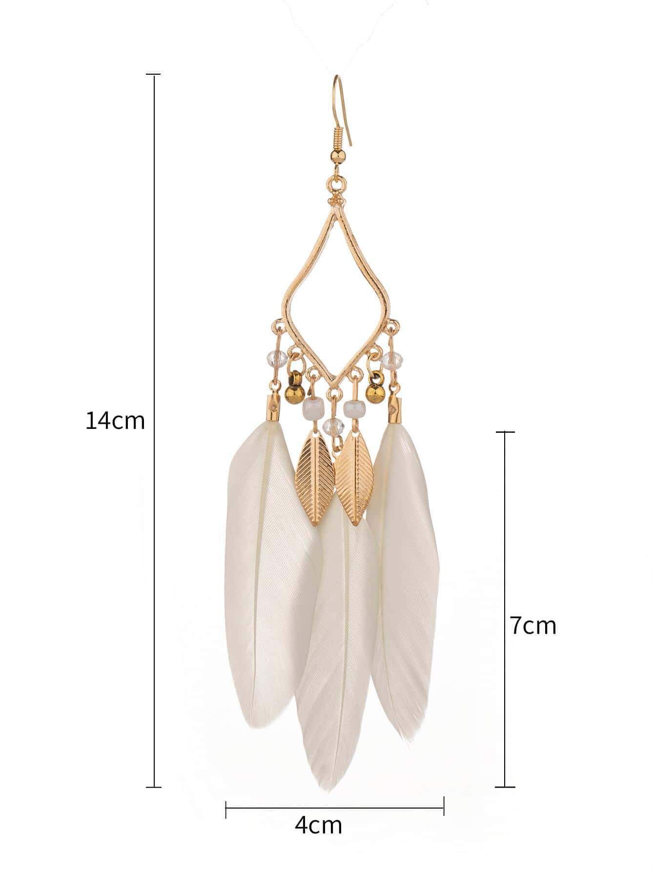 1 Pair Vintage Style Bohemian Geometric Color Block Plating Alloy Feather Ear Hook display picture 8