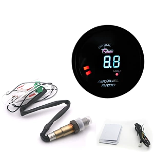 2 düym 52MM rəqəmsal LED mavi işıq hava-yanacaq nisbəti ölçən, oksigen sensoru 0-1V ilə modifikasiya olunmuş avtomobil cihazı