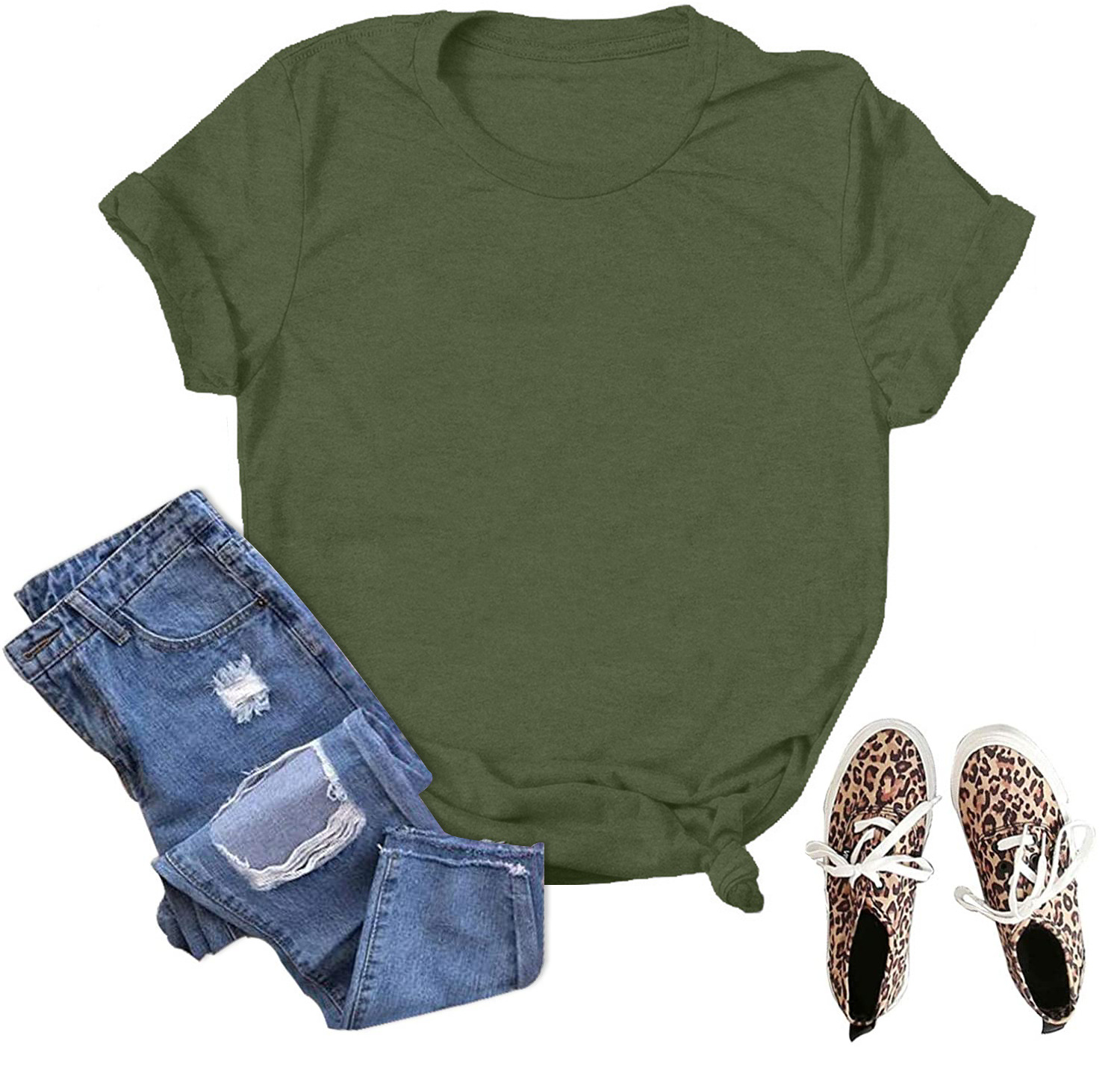 En stock Comercio exterior al por mayor transfronterizo de color sólido en blanco suelta más tamaño manga corta Camiseta hombres y mujeres mismo deseo de Amazon image 16