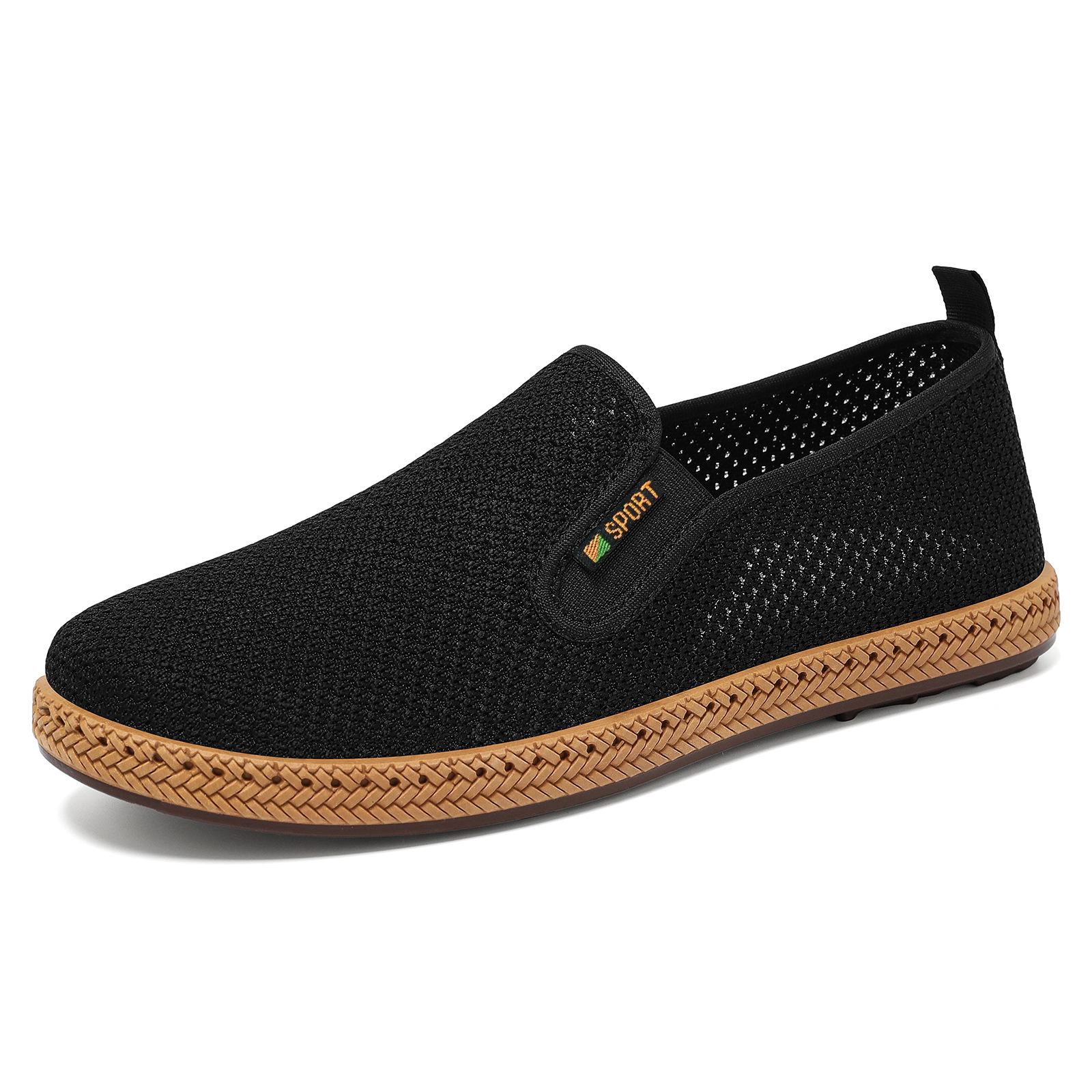 Zapatos de hombre transfronterizos viejos zapatos de tela de Beijing de 18 zapatos de tejido transpirables poco profundos zapatos ligeros cómodos zapatos de papá con suela suave zapatos simples