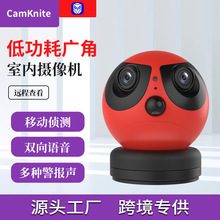 室内婴儿监控器卡通摄像头双镜头无线WiFi移动侦测报警电池摄像机