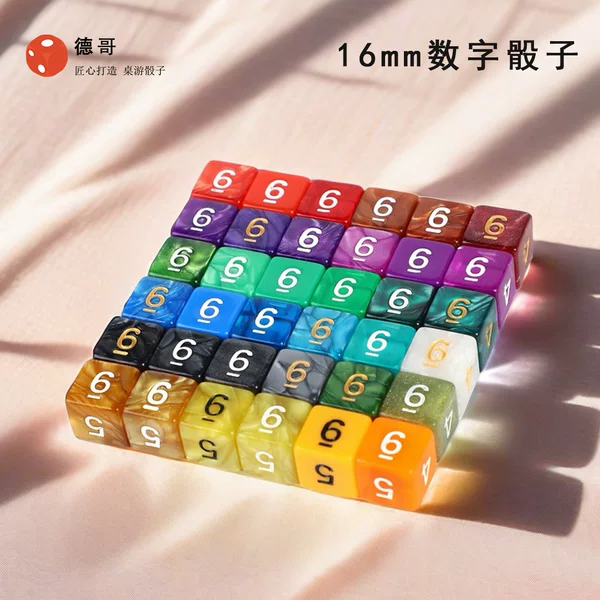 6 Sides 16mm Right Angle Digital Dice 6 Sides 1-6 Digital Dice Acrylic