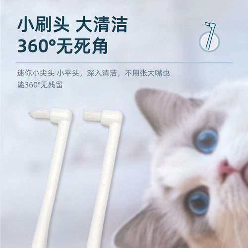 Pet toothbrush oral care for cats and dogs, cleaning teeth tools small size soft flat head pointed head toothbrush pet supplies