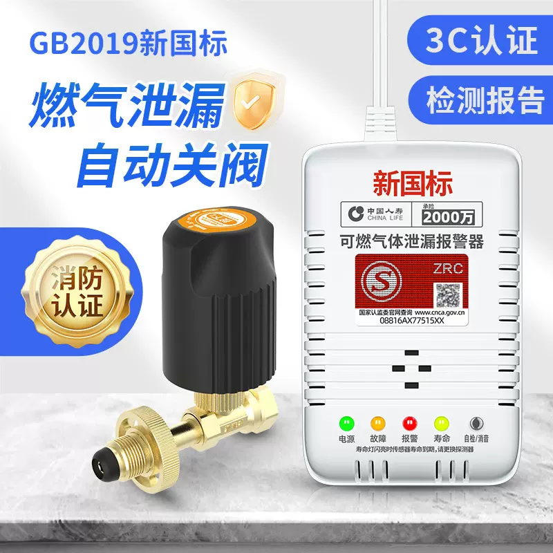 燃气报警器切断阀餐饮液化气甲丙烷天然气商家两用泄漏探测检测仪