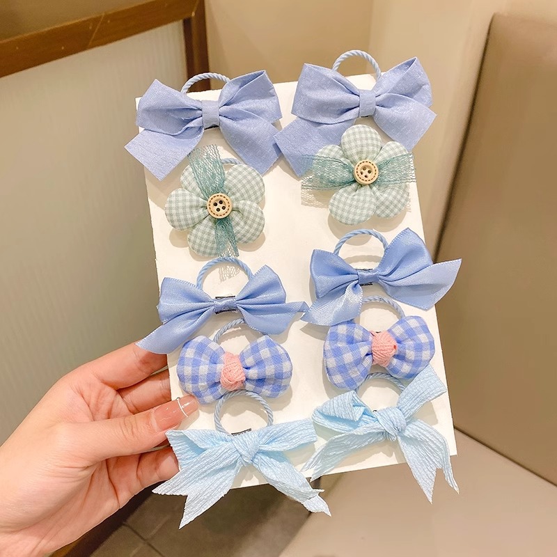 Los niños de pelo lindo lazo de goma accesorios para el cabello de verano nueva niña flor colorida cuerda de pelo arco cuerda de pelo