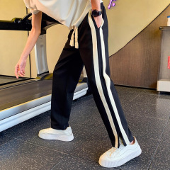 美式条纹直筒休闲裤男韩版潮流潮牌痞帅男裤秋冬穿搭宽松阔腿长裤